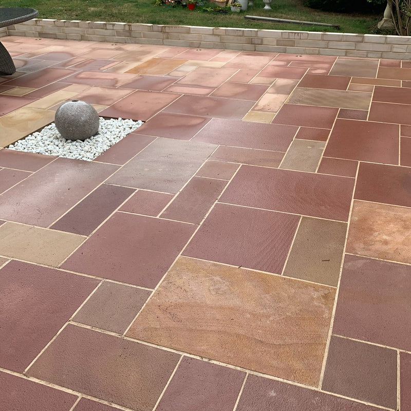 Load image into Gallery viewer, Modak Indian Sandstone Paving - Patio Pack - Mixed Sizes - Sawn &amp; Sandblasted
