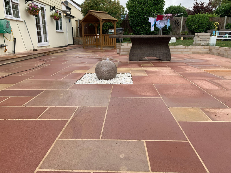 Load image into Gallery viewer, Modak Indian Sandstone Paving - Patio Pack - Mixed Sizes - Sawn &amp; Sandblasted

