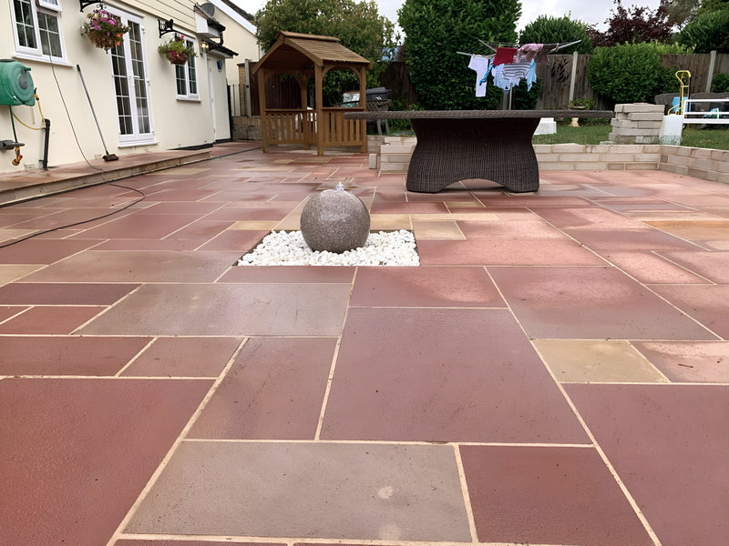 Load image into Gallery viewer, Modak Indian Sandstone Paving - 295 x 295 x 22mm - Sawn &amp; Sandblasted
