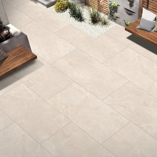 Mona Cream - Beige Porcelain Paving Tiles - 1200 x 600 x 10mm