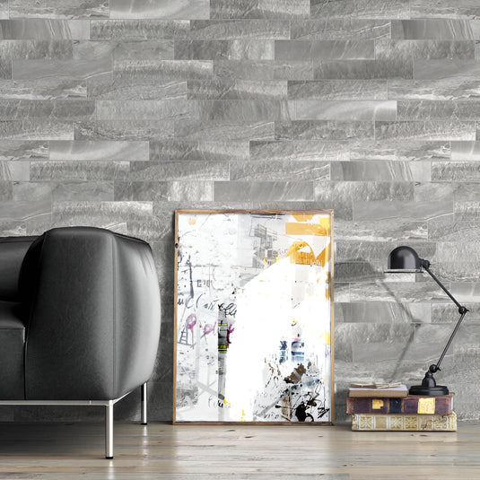 Nest Dusk- Grey Porcelain Wall Cladding Tiles - 385 x 75 x 9mm