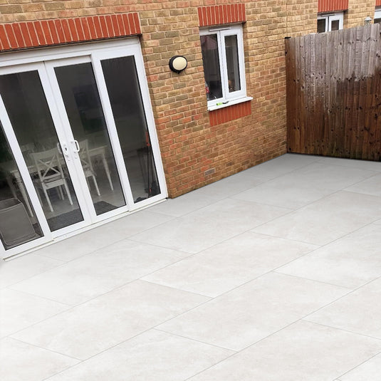 Palma - White Porcelain Paving Tiles - 1200 x 600 x 20mm
