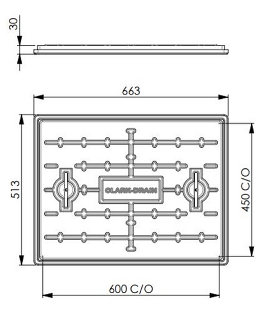 Clark Manhole Cover PC6CG - 600 x 450mm