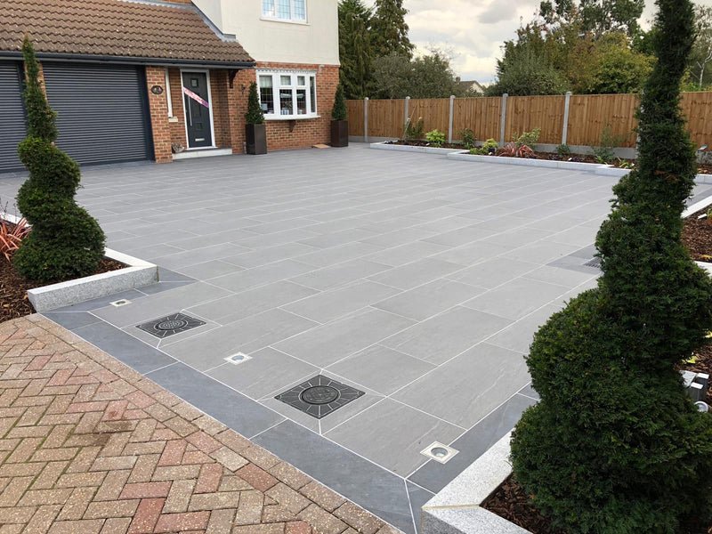 Load image into Gallery viewer, Promenade Fog - Black Porcelain Paving Tiles - 1000 x 500 x 20mm
