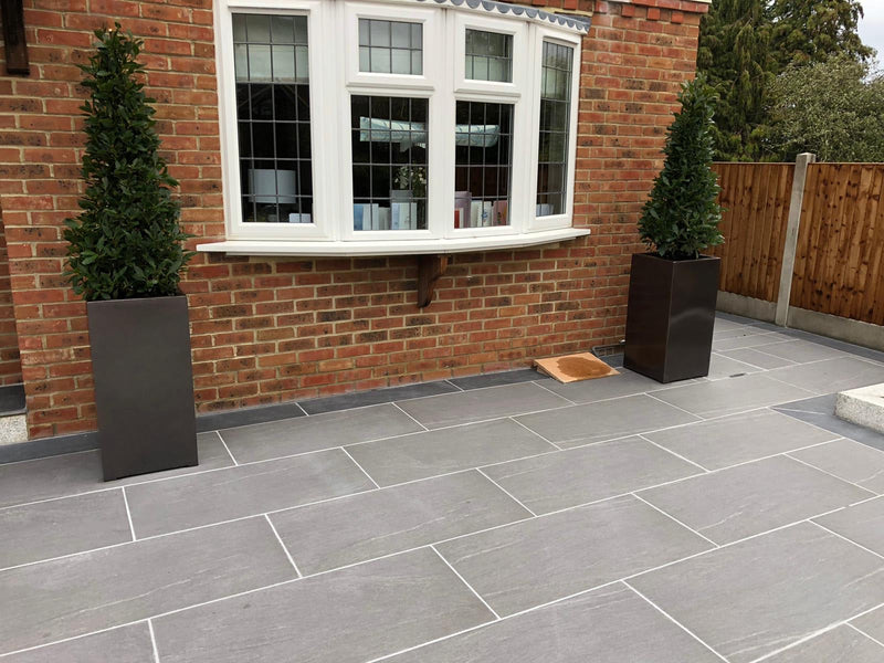 Load image into Gallery viewer, Promenade Fog - Black Porcelain Paving Tiles - 1000 x 500 x 20mm
