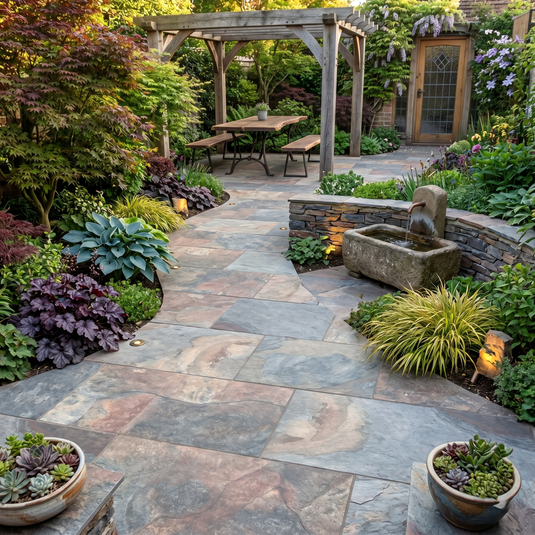 Rustic Slate - Grey Porcelain Paving Tiles - 900 x 600 x 20mm