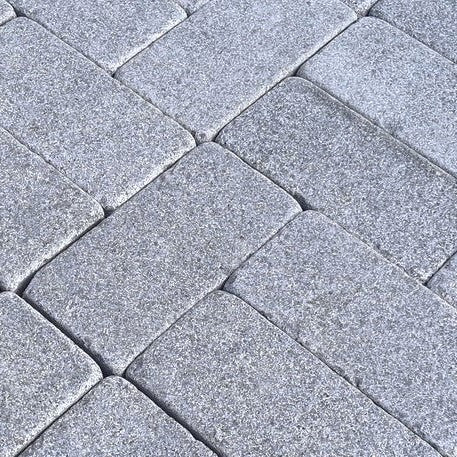 Dark Grey Granite Block Paving - 200 x 100 x 50mm - Sawn, Tumbled & Honed