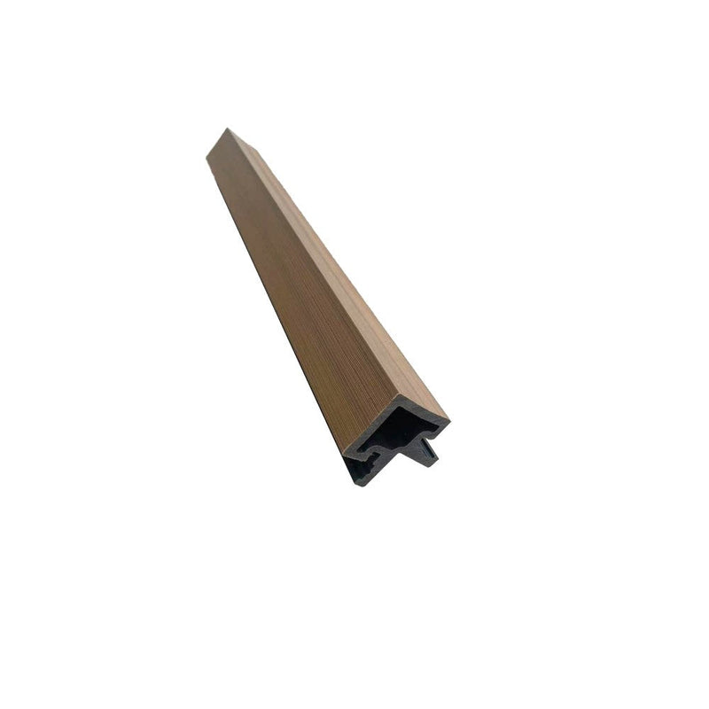 Load image into Gallery viewer, Slatted Spiced Cedar - Brown Composite Cladding - Corner Piece - 2200 x 49.25 x 49.25 mm
