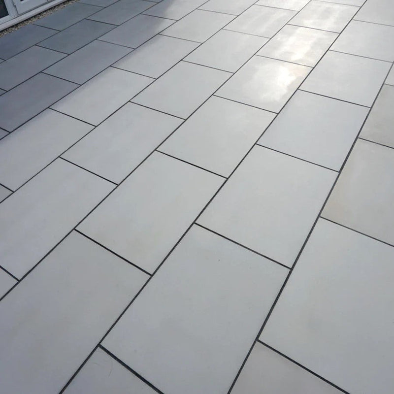 Load image into Gallery viewer, Kandala Grey Indian Sandstone Paving - 295 x 295 x 22mm - Sawn &amp; Honed

