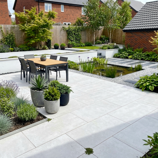 Storm Bianco - White Porcelain Paving Tiles - 900 x 600 x 20mm