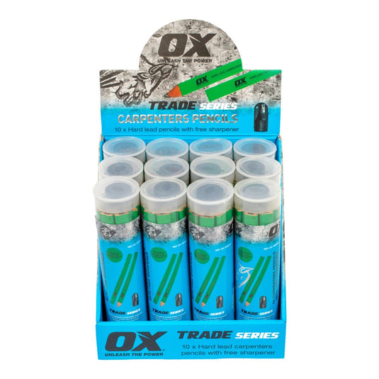 Ox - Trade Hard Green Carpenter'S Pencils 10pk