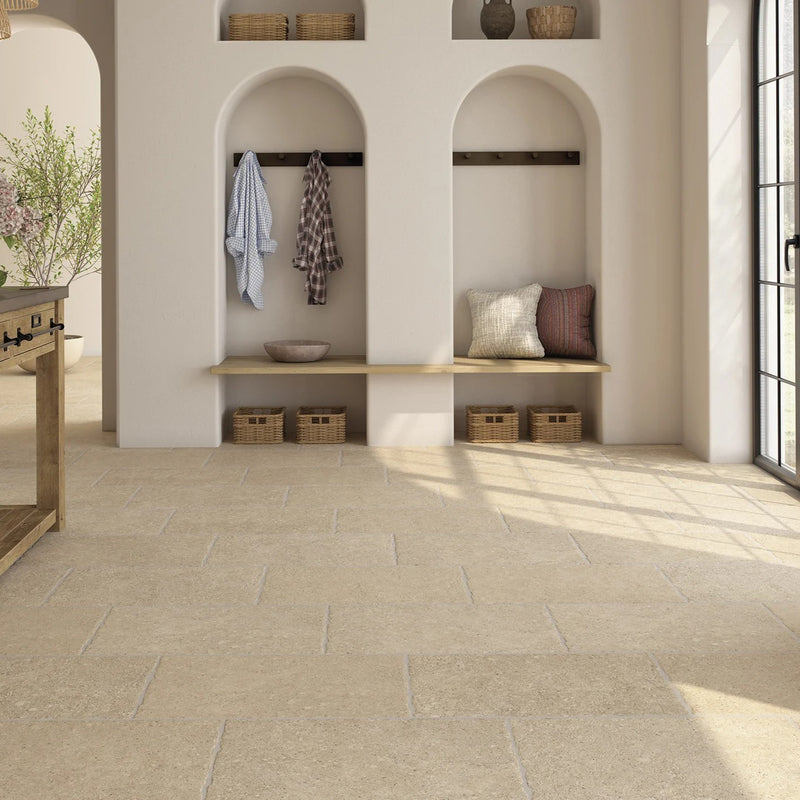 Load image into Gallery viewer, Westbury Natural - Beige Porcelain Paving Tiles - 900 x 600 x 10mm
